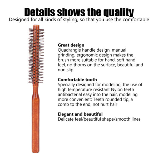 Round Wood Hair Brush - Image 5