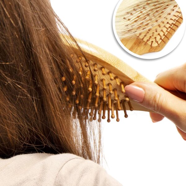 Wooden Bamboo Paddle Cushion Hair Brush - Image 7