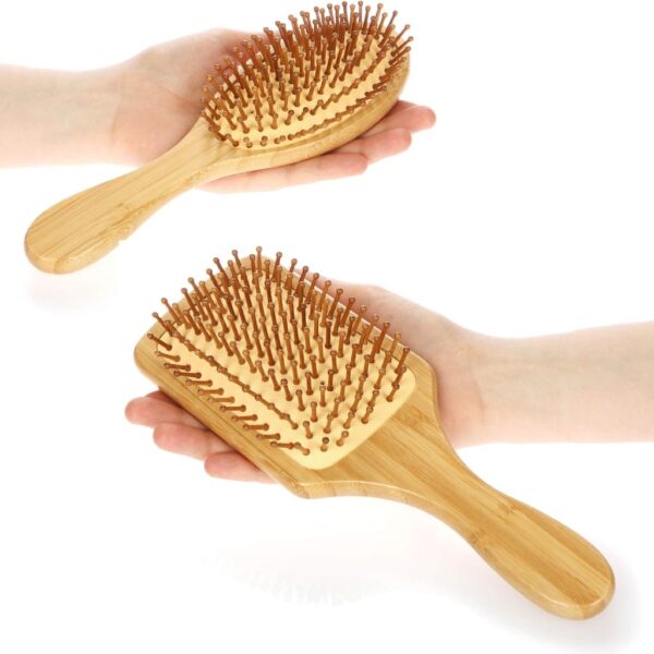 Wooden Bamboo Paddle Cushion Hair Brush - Image 9