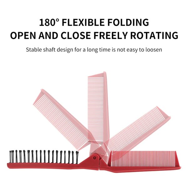 Mini Red Folding Pocket Comb - Image 4