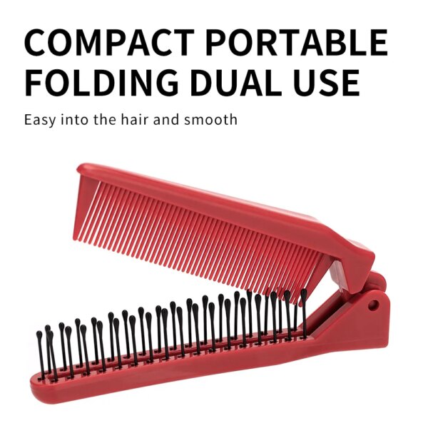Mini Red Folding Pocket Comb - Image 2