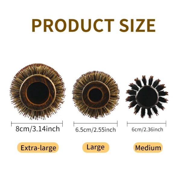 Professional Boar Bristle Round Hair Brush - Image 6