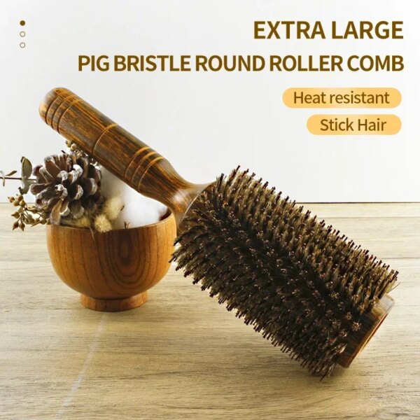 Professional Boar Bristle Round Hair Brush - Image 2