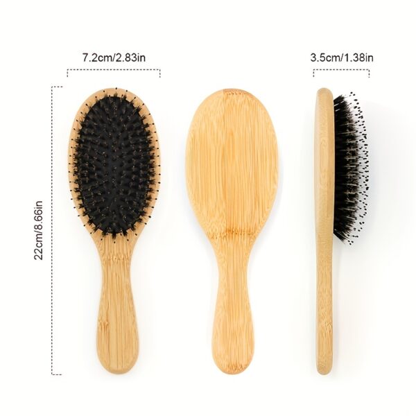 Natural Boar Bristle Hair Brush for Scalp Massage and Detangling - Image 8