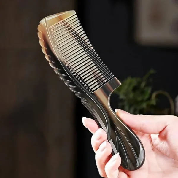 Natural Ox Horn Fine Tooth Comb - Image 2