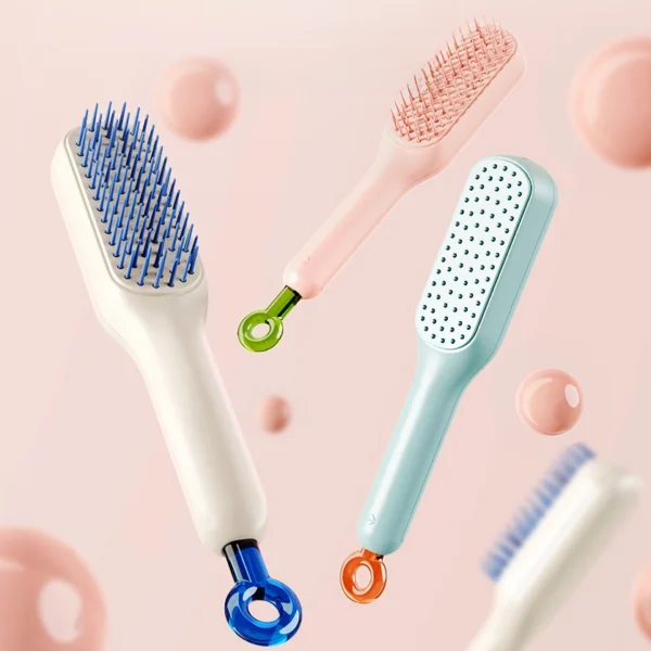 Self-Cleaning Anti-Static Massage Hair Brush - Image 5