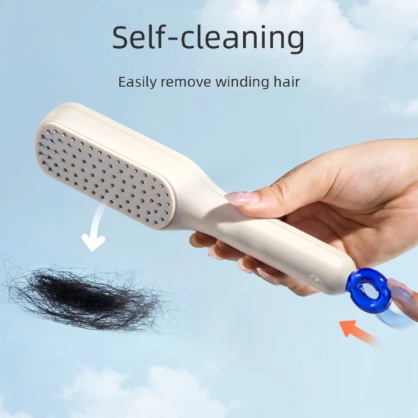 Self-Cleaning Anti-Static Massage Hair Brush - Image 2
