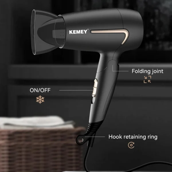 Portable Professional 1800W Foldable Hair Dryer with Low Noise - Image 5