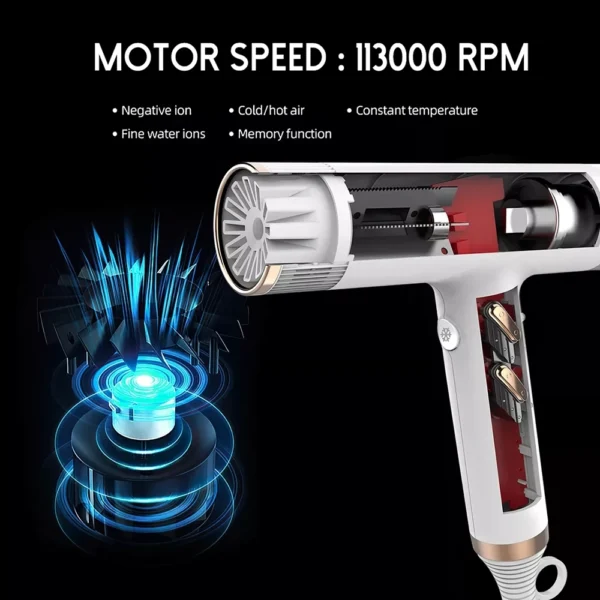 High-Speed Professional Hair Dryer 113,000 rpm/min - Image 7