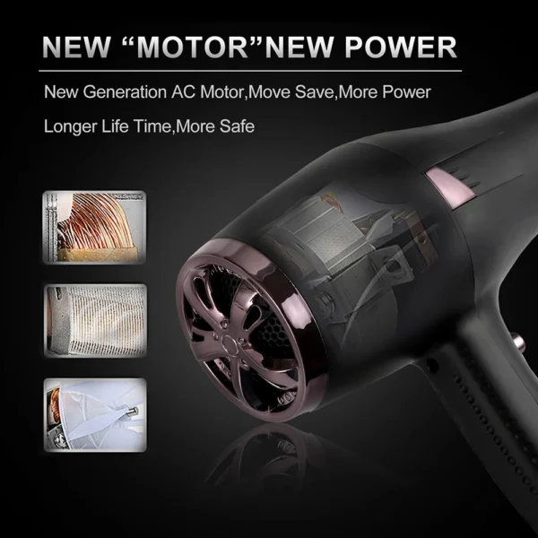 2400W Professional Hair Dryer with Hot and Cold Air - Image 3