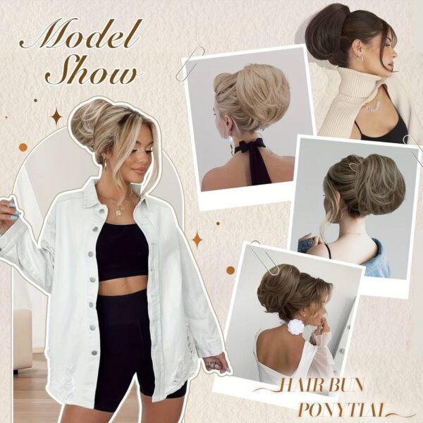 Synthetic Hair Bun Hairpiece - Image 6