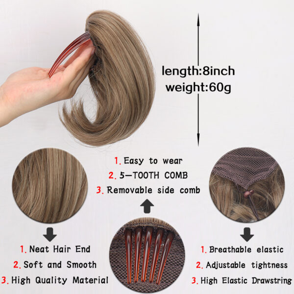 Synthetic Hair Bun Hairpiece - Image 3