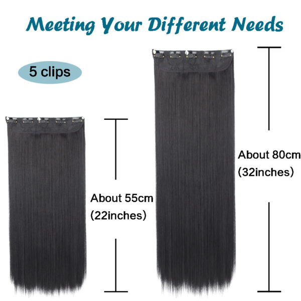 Synthetic Long Straight Hair Clips-in Extensions - Image 3