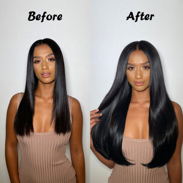 Synthetic Long Straight Hair Clips-in Extensions - Image 5