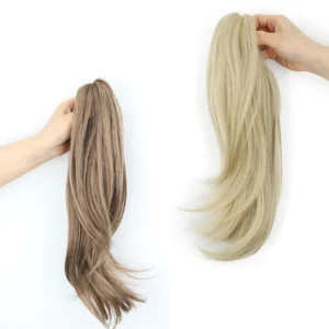 18-Inch Long Layered Wavy Synthetic Claw Clip-On Ponytail Extension