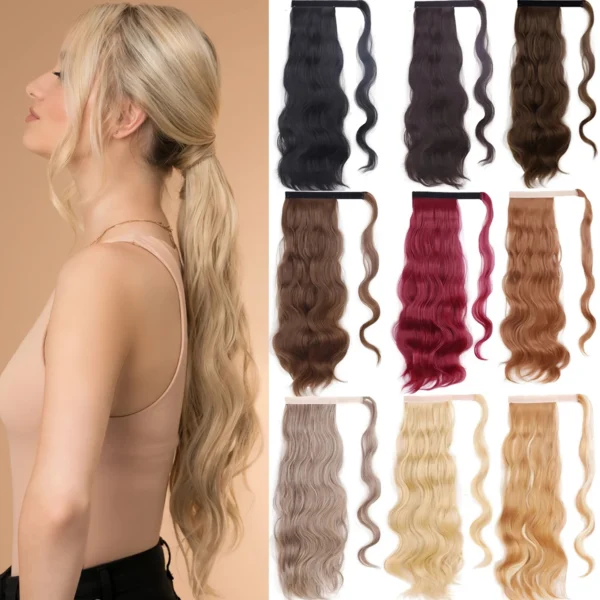 Blonde Wavy Hollywood Style Clip-In Ponytail - Image 2