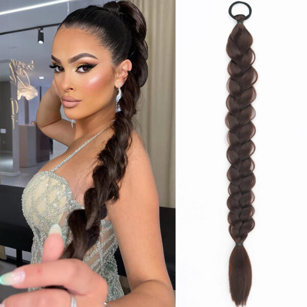 24-Inch Synthetic Braided Ponytail Hair Extension - Image 6