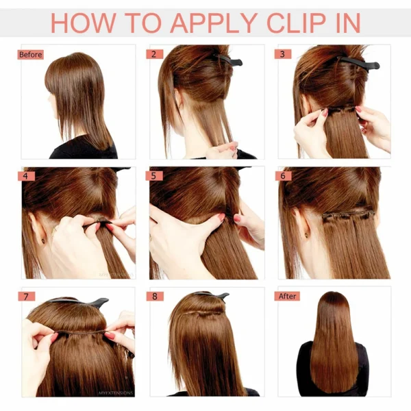 Long Wavy Ombre Clip-In Hair Extensions - Image 3