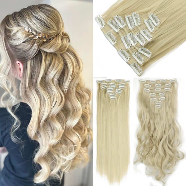 Long Wavy Ombre Clip-In Hair Extensions - Image 2