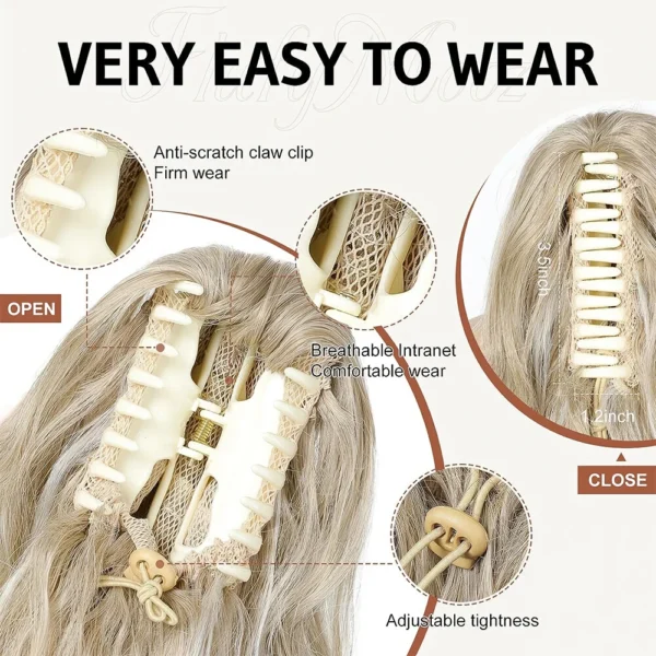 12-Inch Short Wavy Claw Clip Ponytail Extension - Image 4