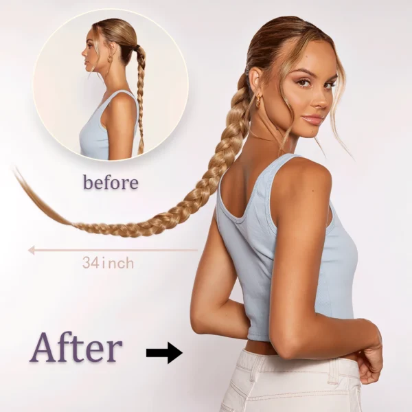 Synthetic Braided Ponytail Hair Extension - Image 2