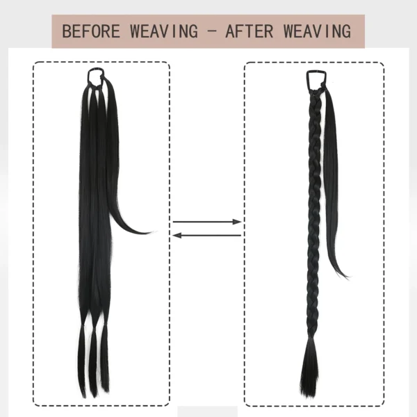 Synthetic Braided Ponytail Hair Extension - Image 5