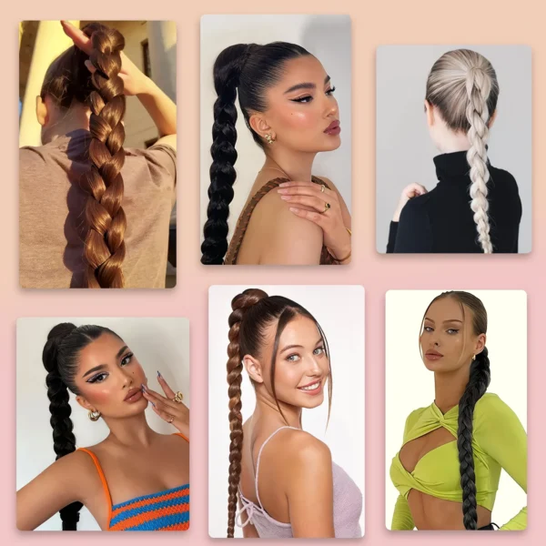 Synthetic Braided Ponytail Hair Extension - Image 6