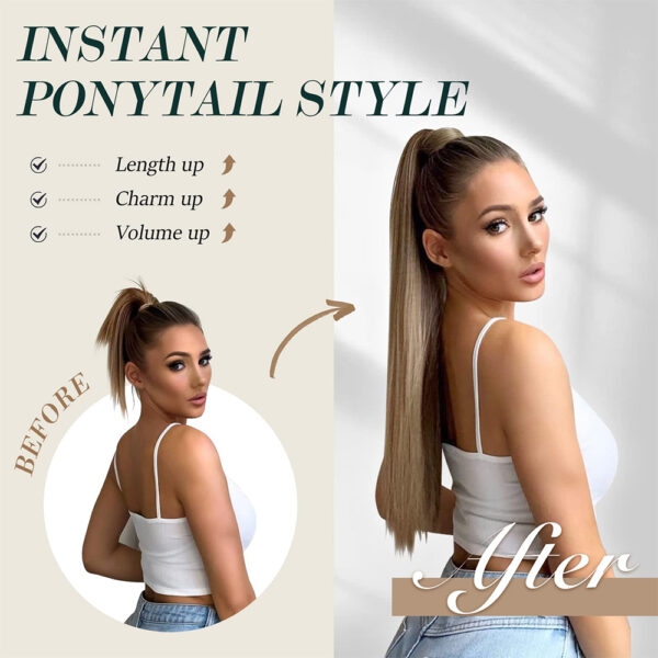 Long Straight Ponytail Hair Extensions - Image 4