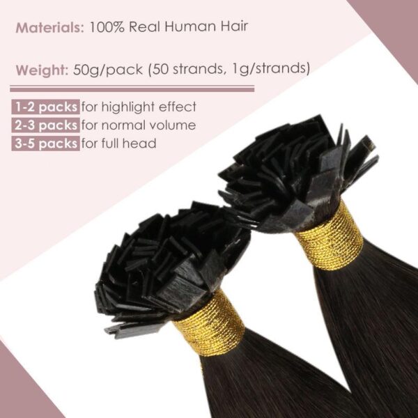 Flat Tip Human Hair Extensions - Image 4