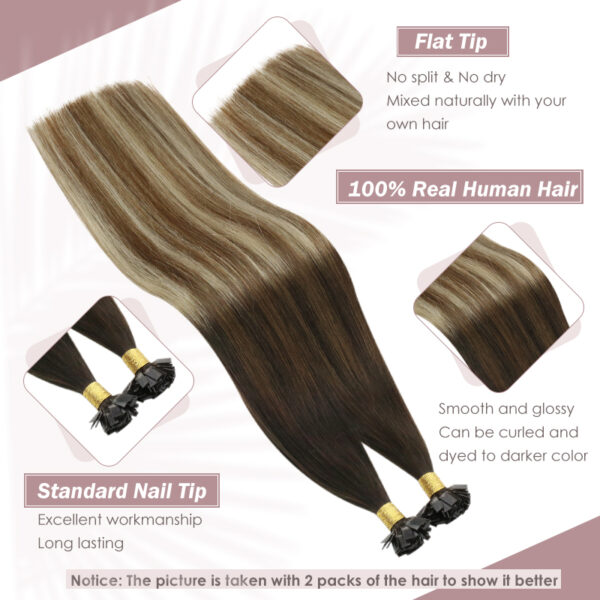 Flat Tip Human Hair Extensions - Image 3
