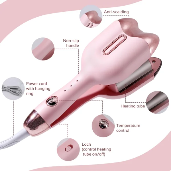 Portable Ceramic Tourmaline Cat Head Curling Iron - Image 2