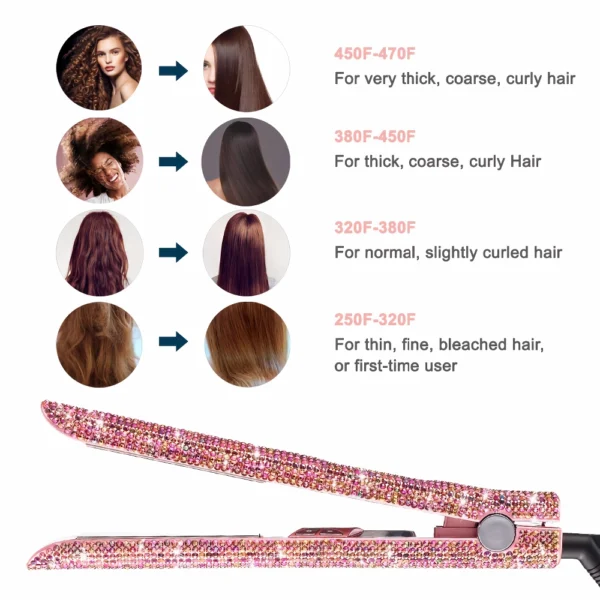 Rhinestone Ceramic Flat Iron - Image 6