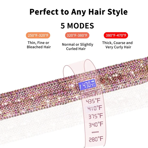 Rhinestone Ceramic Flat Iron - Image 5