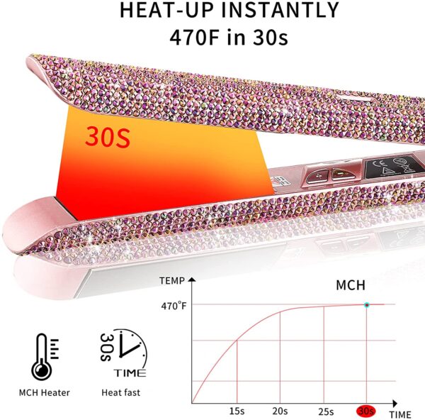 Rhinestone Ceramic Flat Iron - Image 3