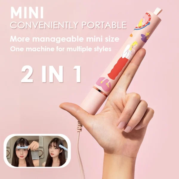 2-in-1 Mini Ceramic Hair Straightener & Curling Iron - Image 3