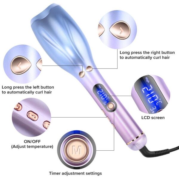 Multi-Automatic LCD Ceramic Rotating Hair Curler - Image 6