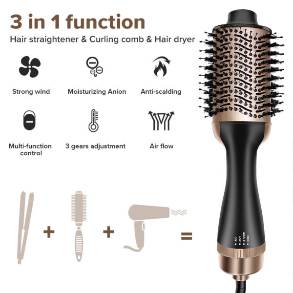 2-In-1 Hot-Air Brush & Negative Ionic Hair Dryer - Image 3