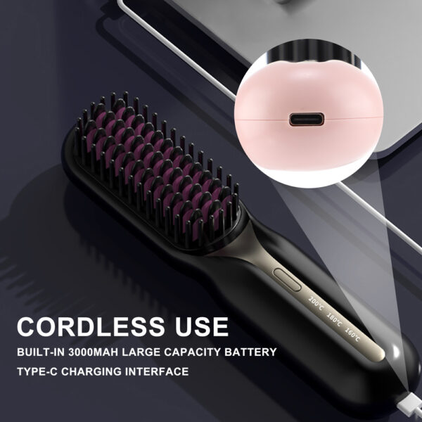 Wireless Ceramic Hair Straightener Hot Comb - Image 8