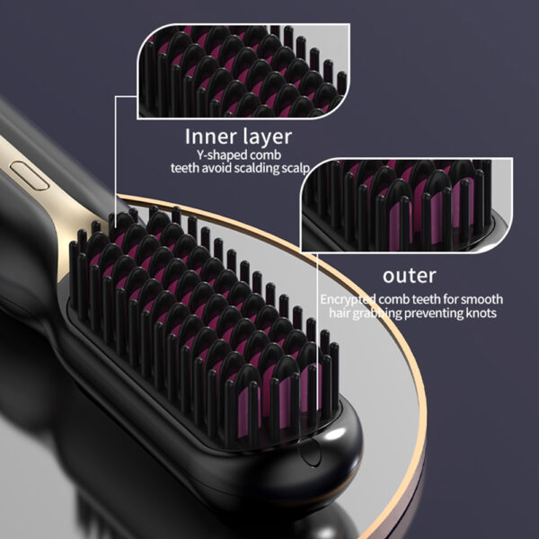 Wireless Ceramic Hair Straightener Hot Comb - Image 7