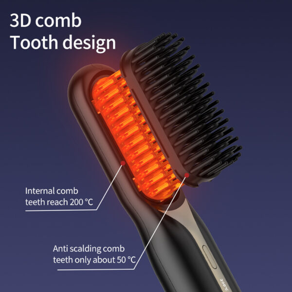 Wireless Ceramic Hair Straightener Hot Comb - Image 3