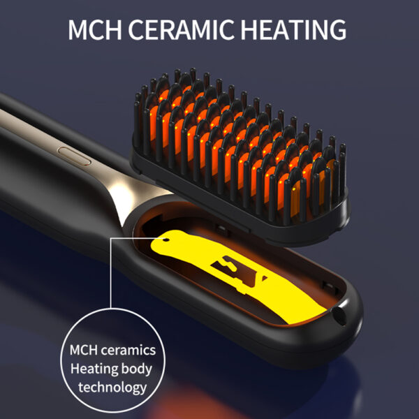 Wireless Ceramic Hair Straightener Hot Comb - Image 4