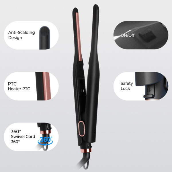 Small Adjustable Temperature Flat Iron for Short Hair - Image 3