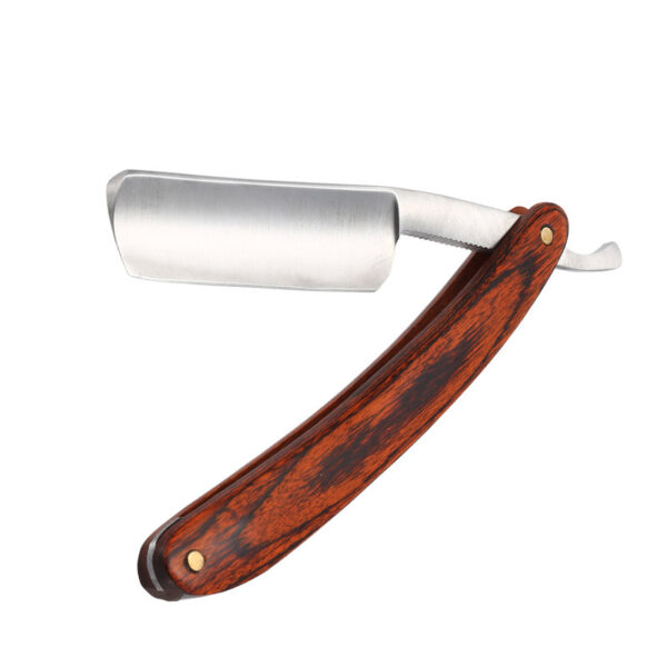 Classic Straight Razor with Beech Wood Handle & Carbon Steel Blade - Image 2