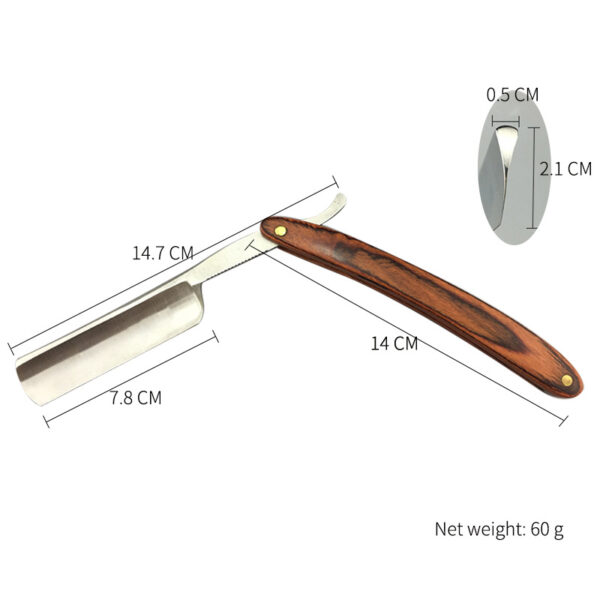 Classic Straight Razor with Beech Wood Handle & Carbon Steel Blade - Image 6