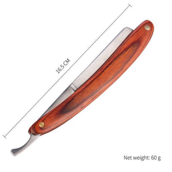 Classic Straight Razor with Beech Wood Handle & Carbon Steel Blade - Image 5