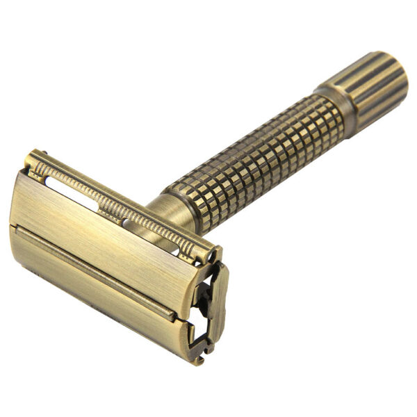 Classic Brass Safety Razor with Butterfly Mechanism - Image 4