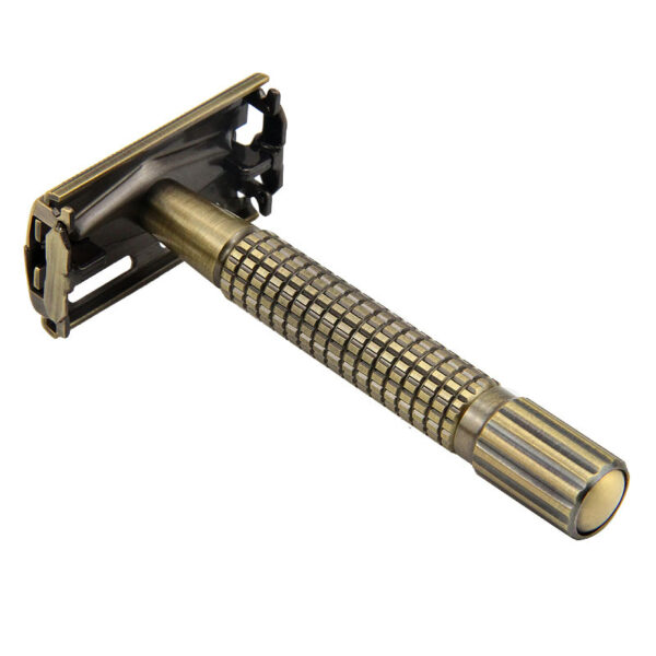 Classic Brass Safety Razor with Butterfly Mechanism - Image 3