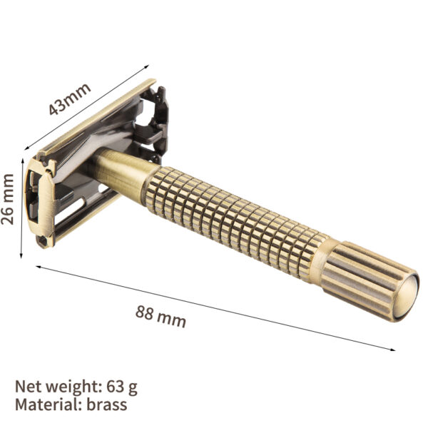 Classic Brass Safety Razor with Butterfly Mechanism - Image 6
