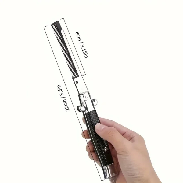 Butterfly Knife Style Folding Comb - Image 8