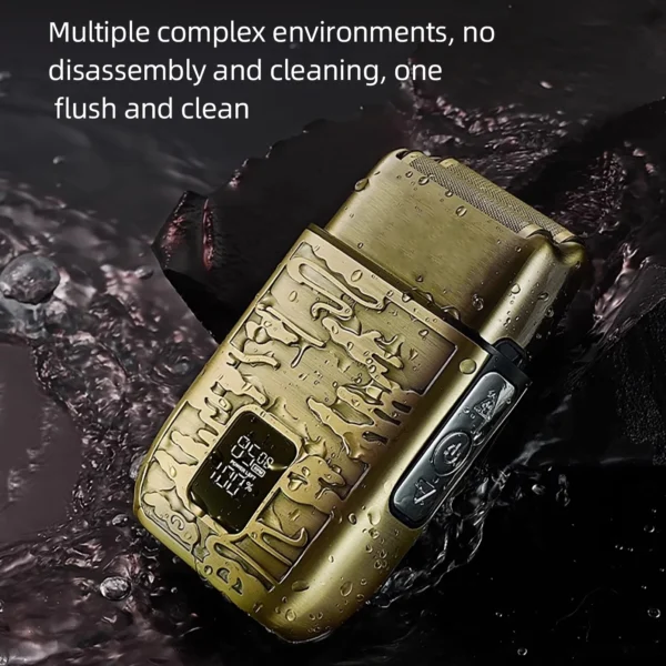 3-Speed Waterproof Electric Razor with LCD Display for Men - Image 3